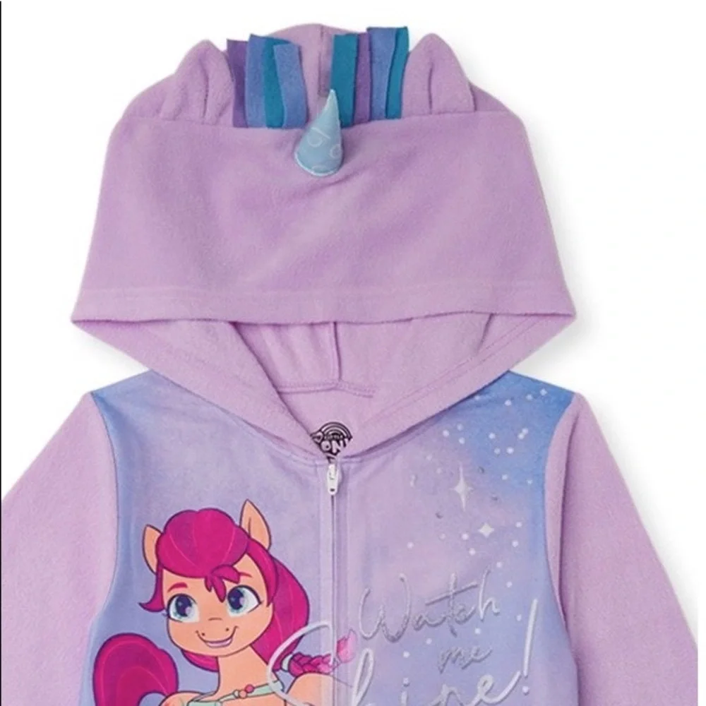 NWT 10 12 4 5 7 8 6 6x my little pony 3d horn sunny rainbow sleeper pajamas fall - Picture 5 of 5
